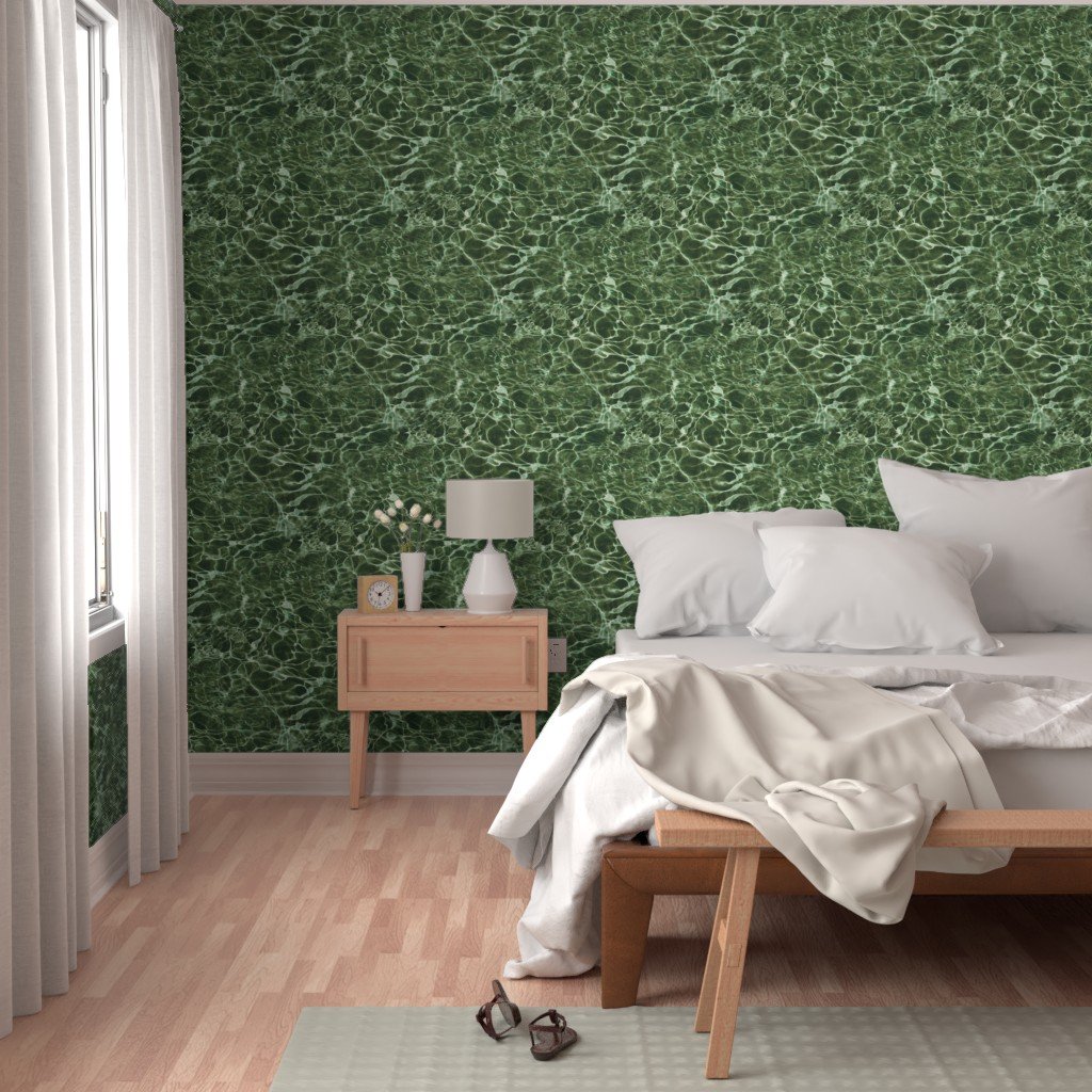Formentera Emerald Cove Water Ripples Wallpaper pale aqua wallpaper