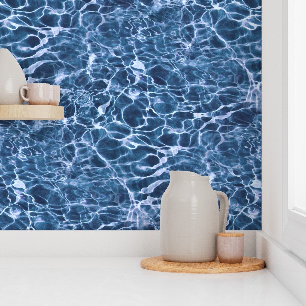 Menorca Cala Mitjana Slate Blue Water Ripples Home Decor Collection Home Styling Collection design wallpaper