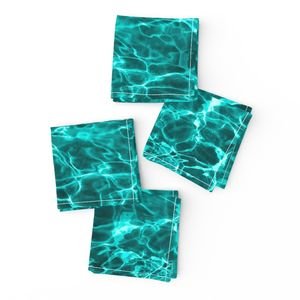 Curacao Playa Kenepa Electric Aqua Water Ripples Decor Collection Interior Collection electric aqua napkins design