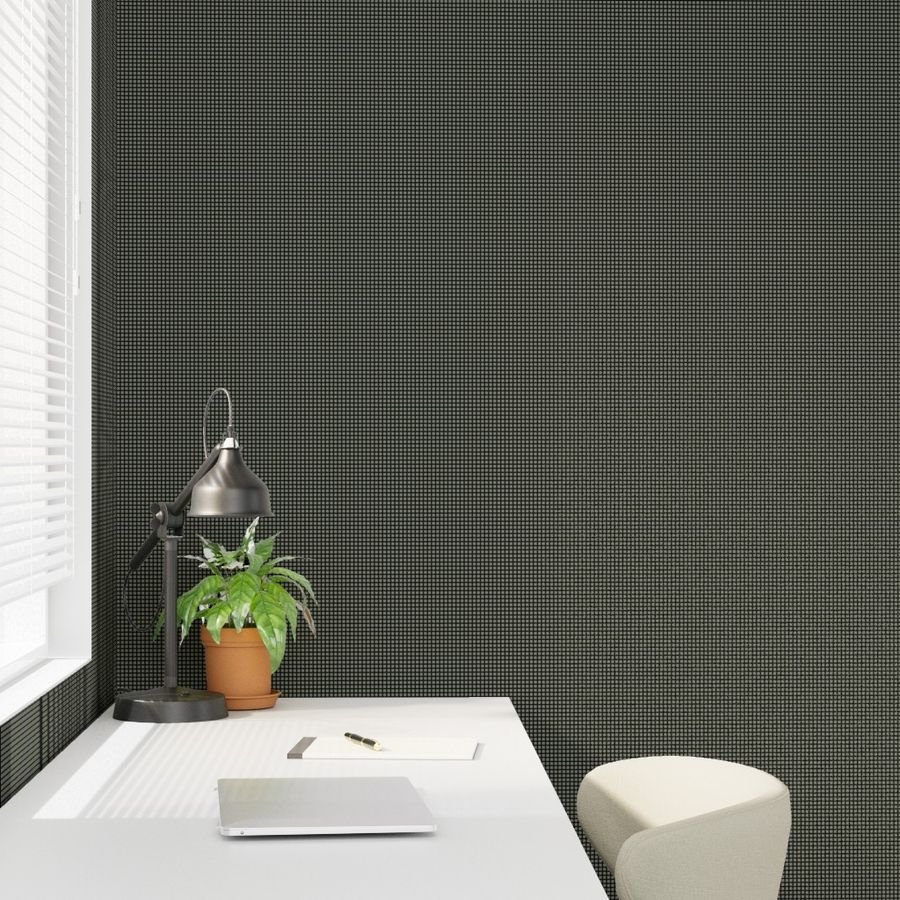 Classic Black and Sage Green 1/2 Inch Grid Wallpaper sage green wallpaper