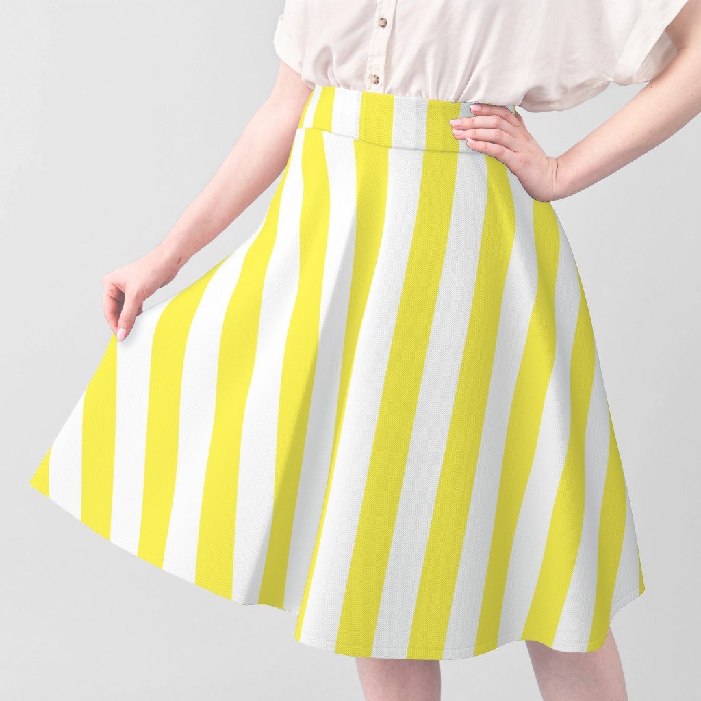 Lemon Yellow 2 inch Wide Cabana Stripes Fabric table runners fabric
