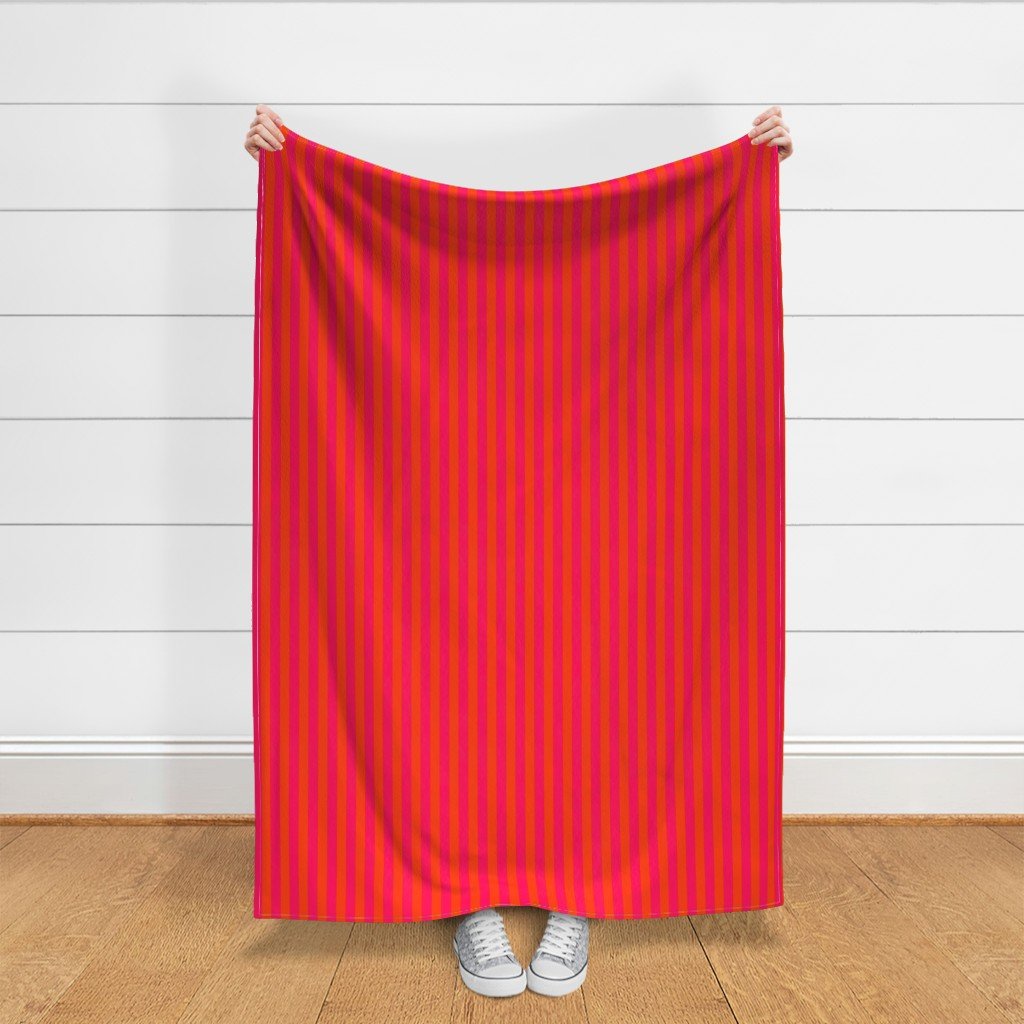 Neon Orange and Pink Vertical Stripes Fabric neon pink fabric