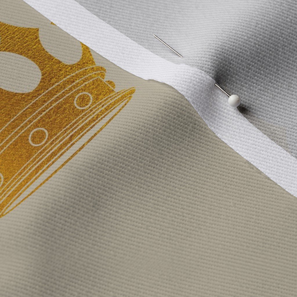 George Grey Royal Golden Crowns Fabric grey and gold fabric