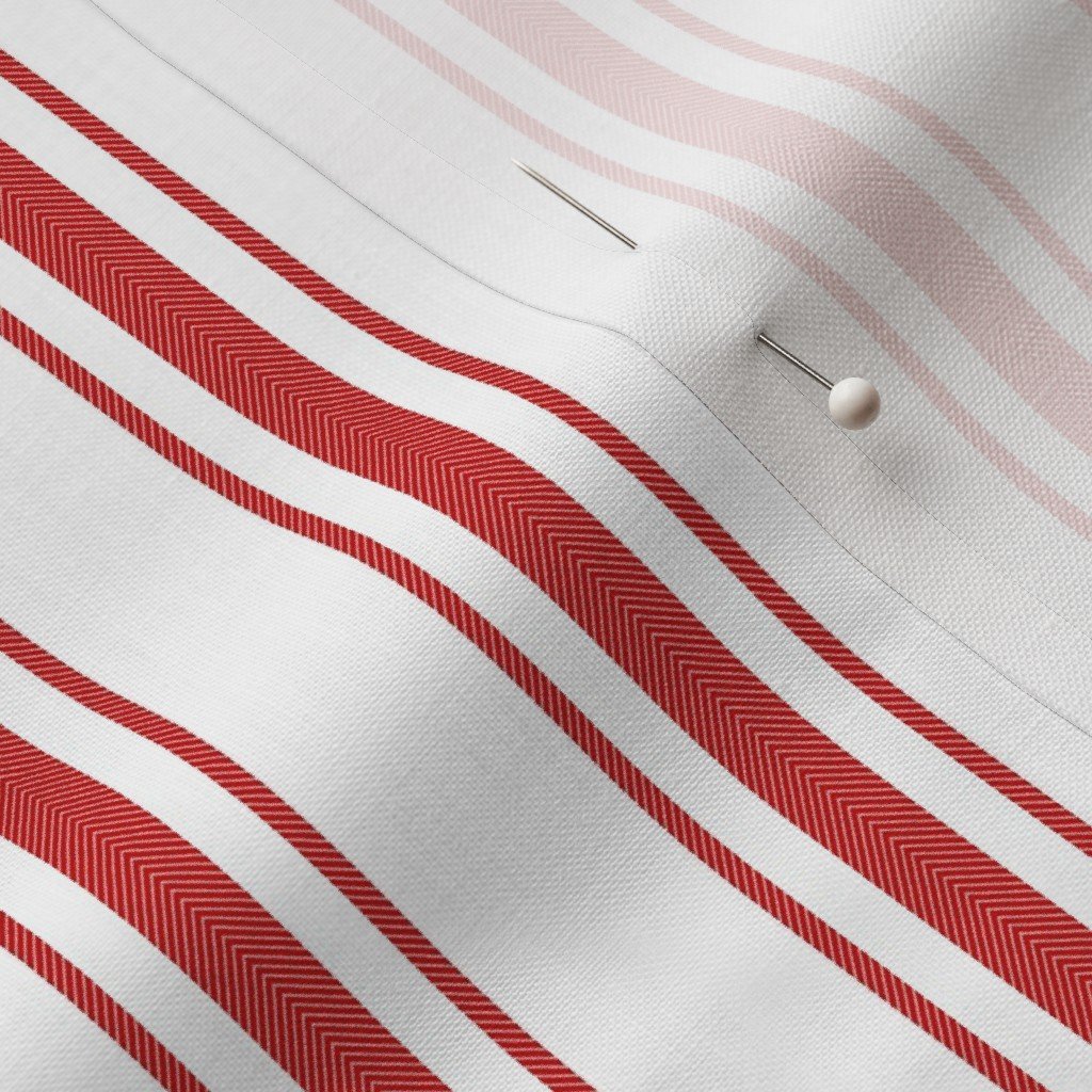 Mattress Ticking Narrow Striped Pattern in Red and White Fabric red stripe fabric