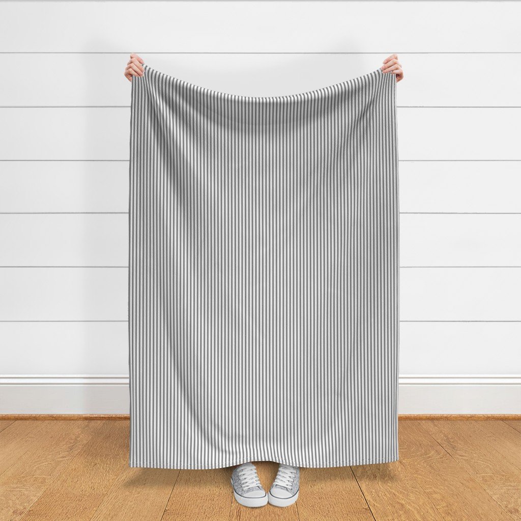 Mattress Ticking Narrow Striped Pattern in Dark Black and White Home Decor Collection Decor Collection black stripe fabric