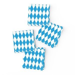Oktoberfest Bavarian Blue and White Small Diagonal Diamond Pattern Decor Collection Design Collection blue check napkins design