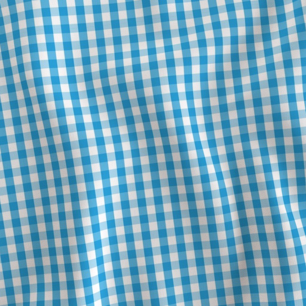 Oktoberfest Bavarian Blue and White Small Gingham Check Fabric blue and white fabric