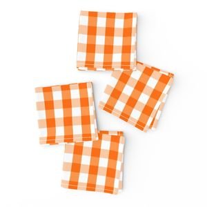 Small Pumpkin Orange and White Gingham Check Pattern Design Collection Home Styling Collection pumpkin gingham napkins design