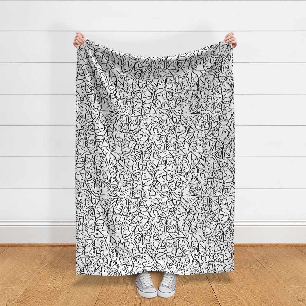 Elio Hearts in Black and White Fabric elio eio elio fabric