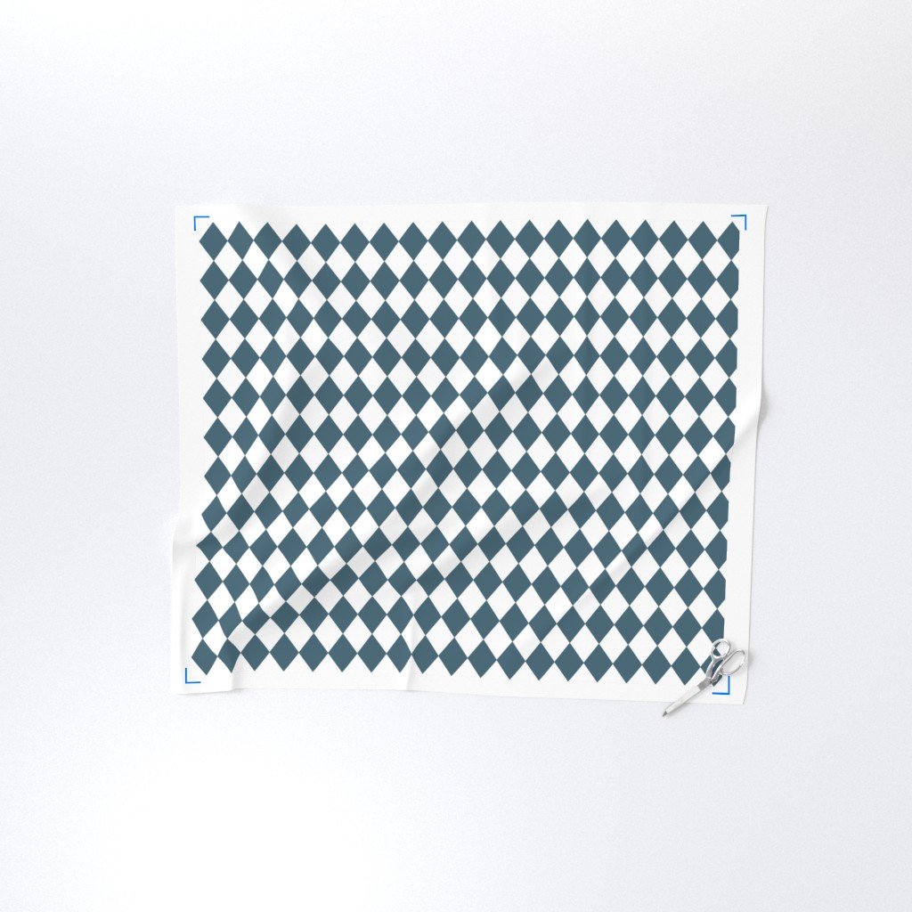 Bluestone Blue Small Modern Diamond Pattern Fabric lifestyle view
