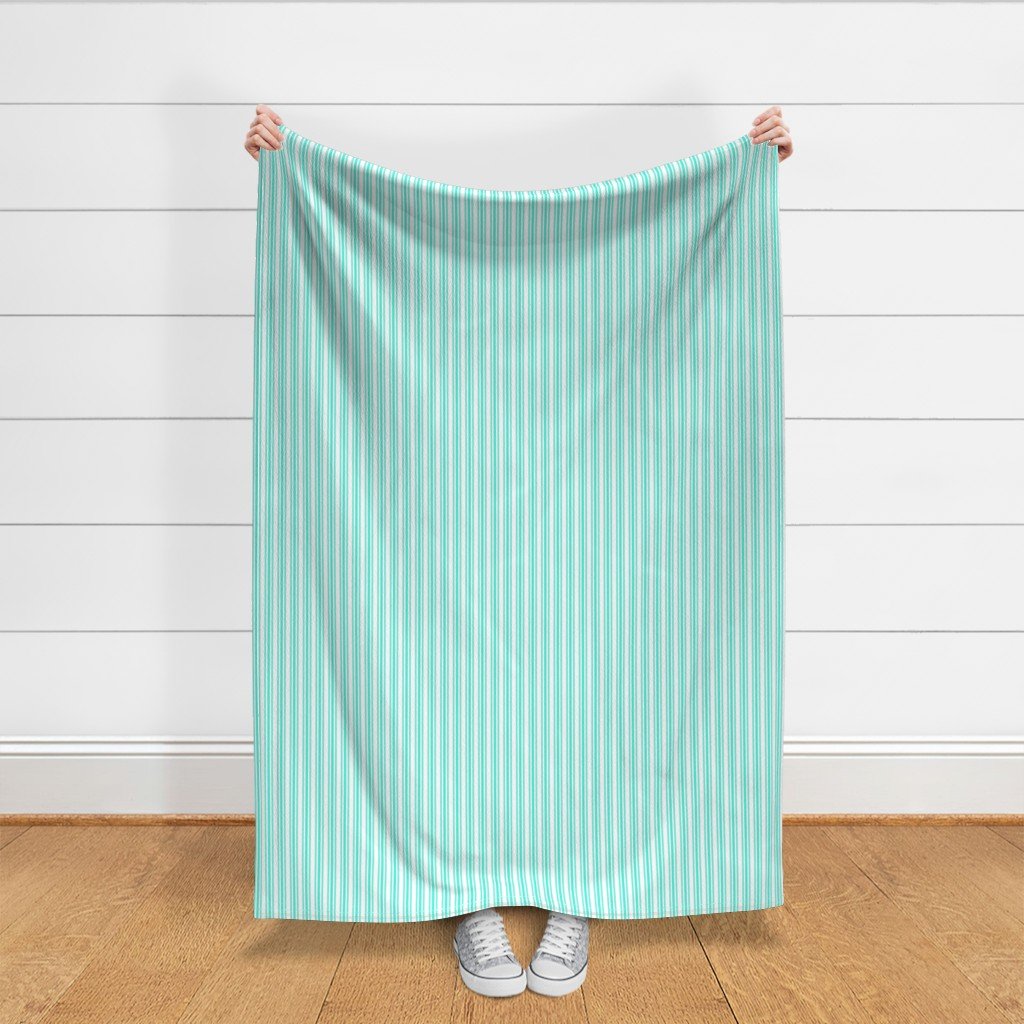 Trendy Large Aqua Gift Box Pastel Aqua French Mattress Ticking Double Fabric aqua pastel gift box fabric