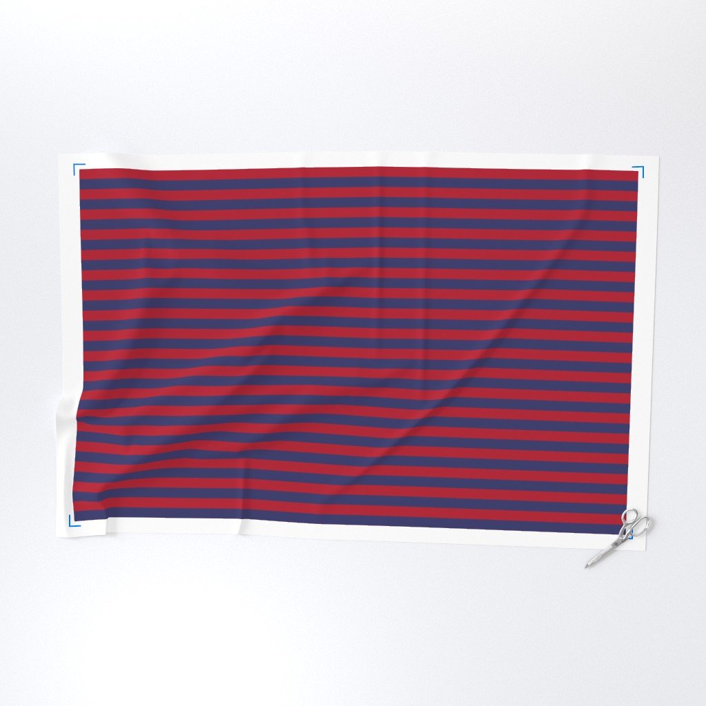 Red and Blue USA American Flag Horizontal Stripes Fabric usa stripes fabric