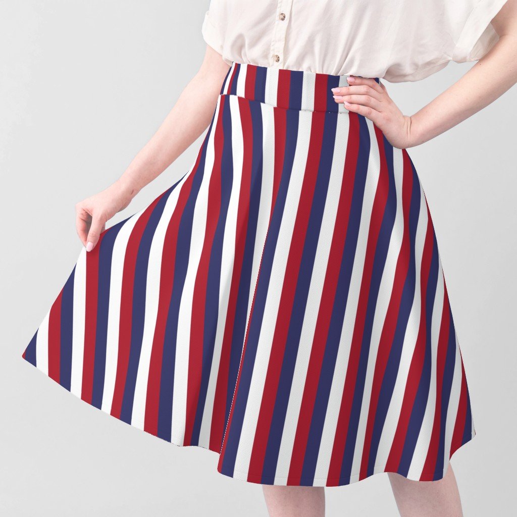 USA Vertical Flag Red White and Blue Stripes Fabric vertical stripes fabric