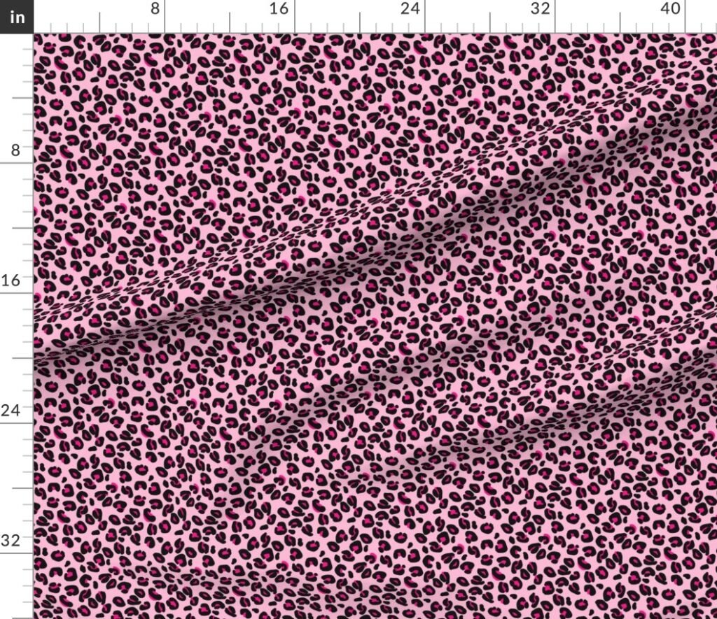 Leopard Spots Pink Fabric design