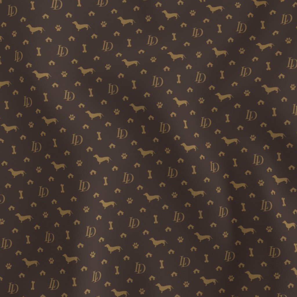 Louis Luxury Mini Dachsund Dog Attire Print Fabric louis luxury print fabric