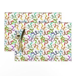 Neon Snakeys Bright Colored Snakes Design Collection Home Decor Collection neon orange placemat design