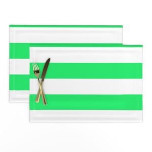 Lime Mojito Green Horizontal Tent Stripes Florida Colors of the Sunshine Decor Collection Decor Collection mint green placemat design