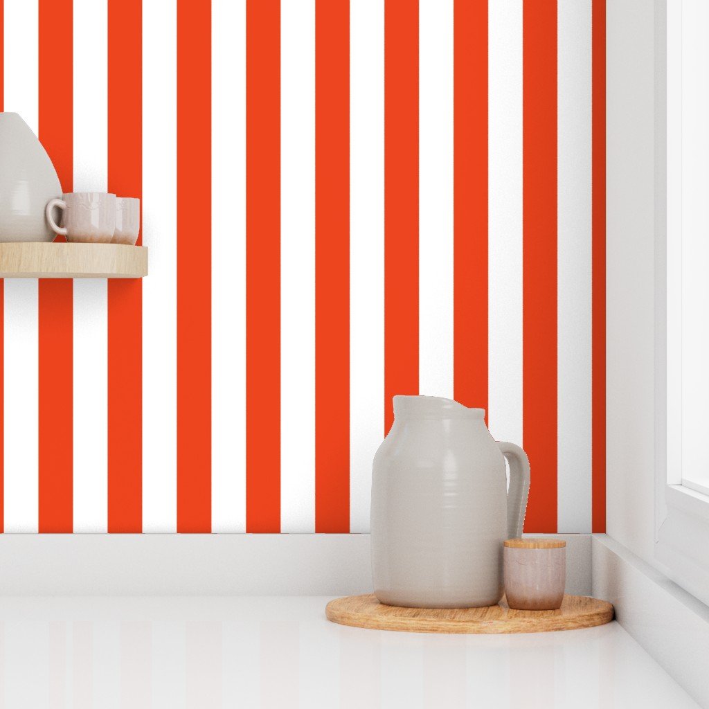 Citrus Orange Vertical Tent Stripes Florida Colors of the Sunshine Wallpaper florida orange wallpaper