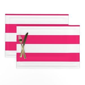 Florida Flamingo Pink Horizontal Tent Stripes Florida Colors of the Interior Collection Home Decor Collection horizontal stripes placemat design