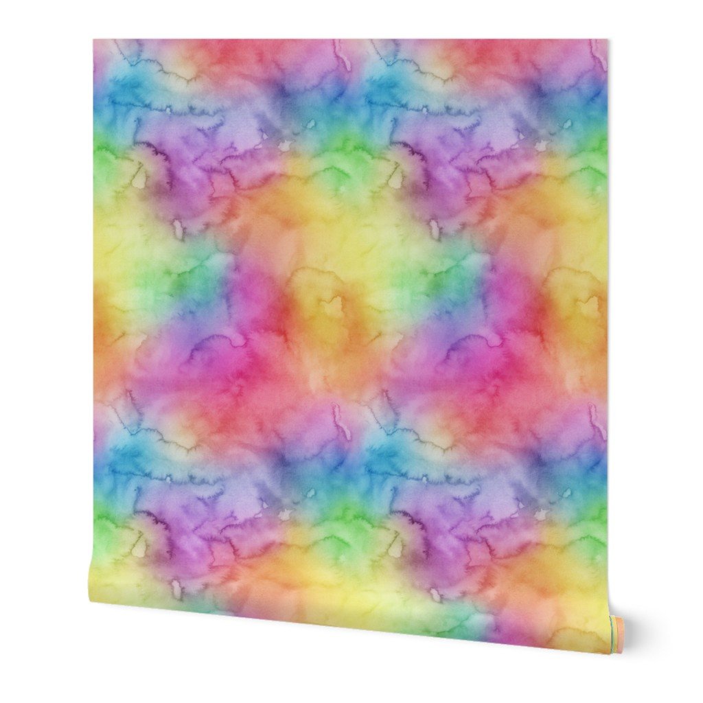 Bright Yellow Green Blue Pink Pastel Rainbow Watercolor Ombre Shades Wallpaper rainbow brights wallpaper