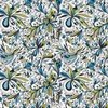 Floral Doodles Seamless Repeat Pattern in Blue and Green