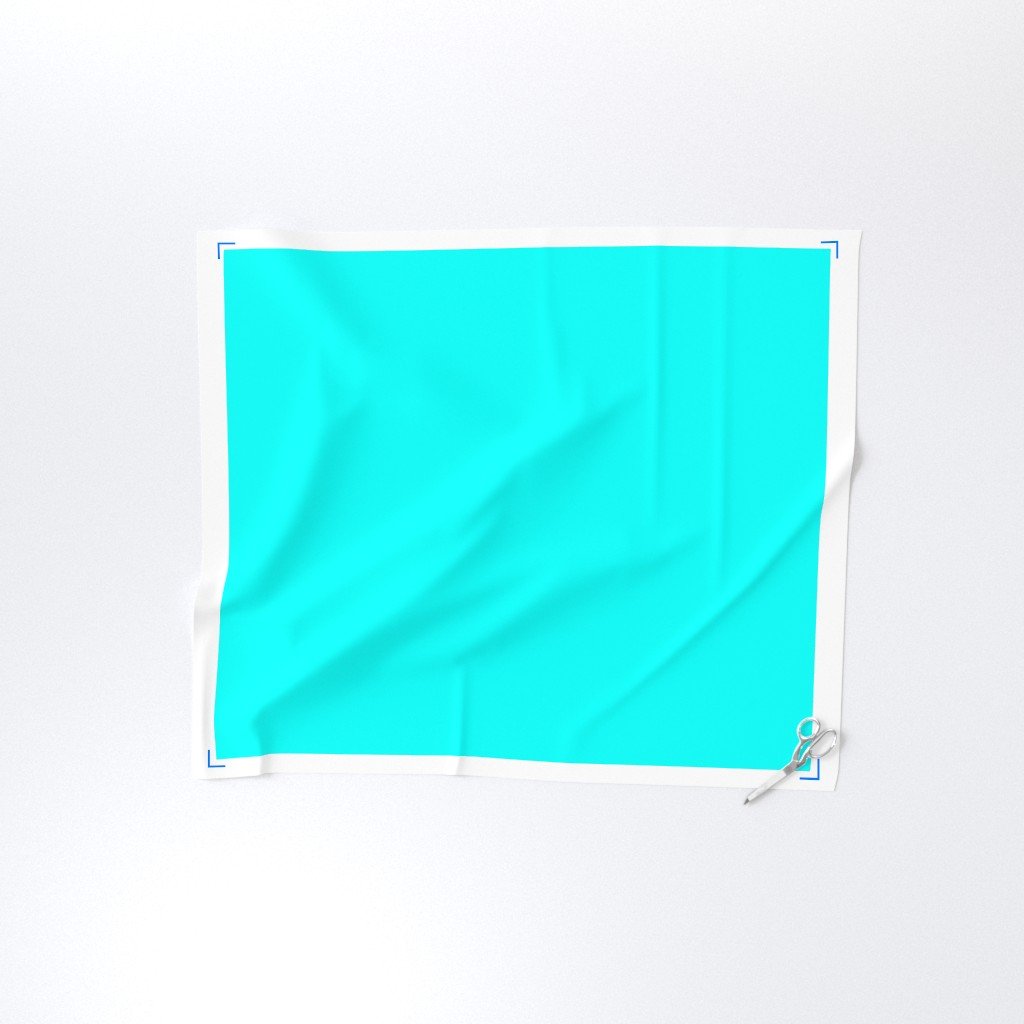 Neon Aqua Blue Coordinate Solid for Neo Deco Prints Fabric solid aqua blue neon fabric
