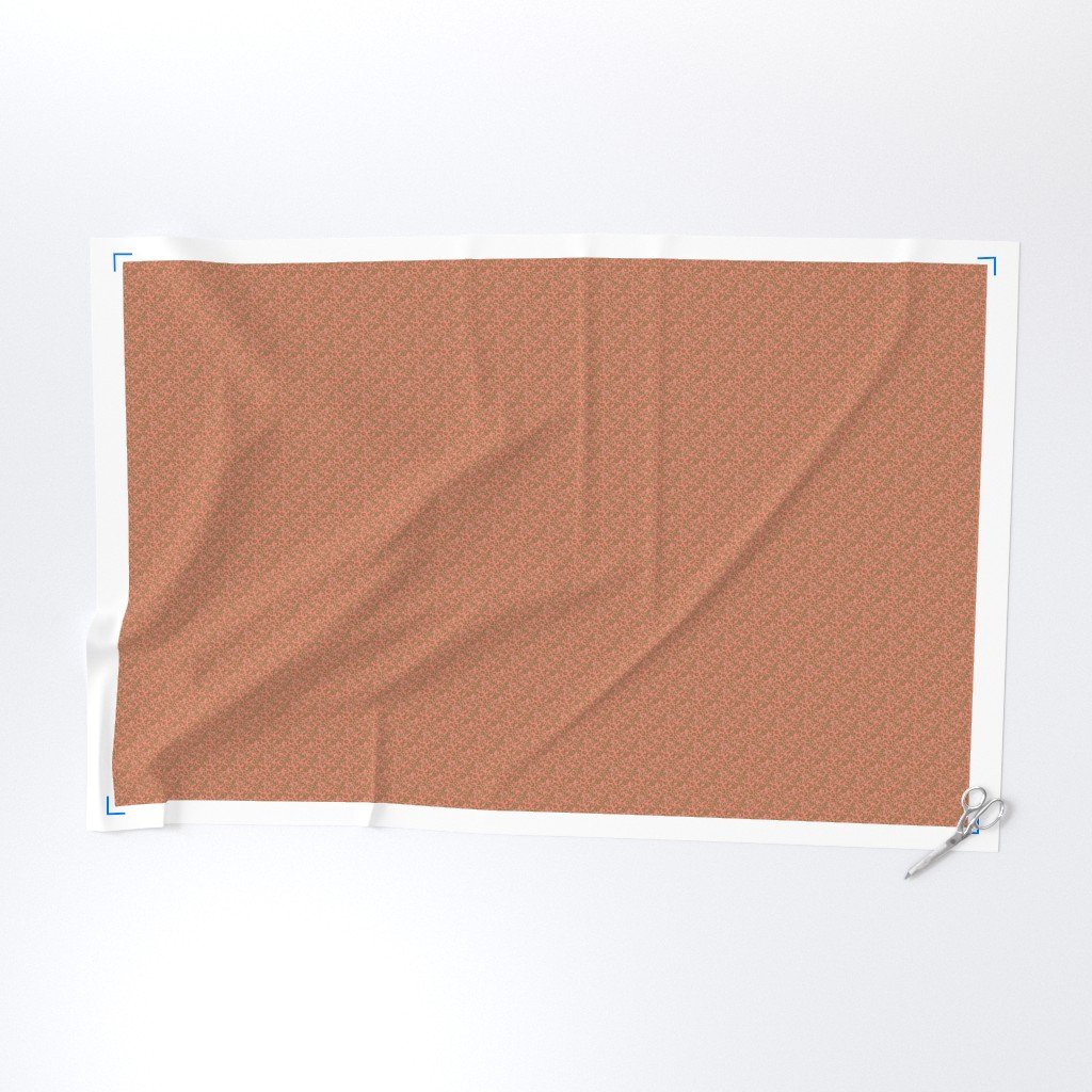 Rose Gold Faux Foil Leopard Spots on Coral Fabric faux rose gold fabric