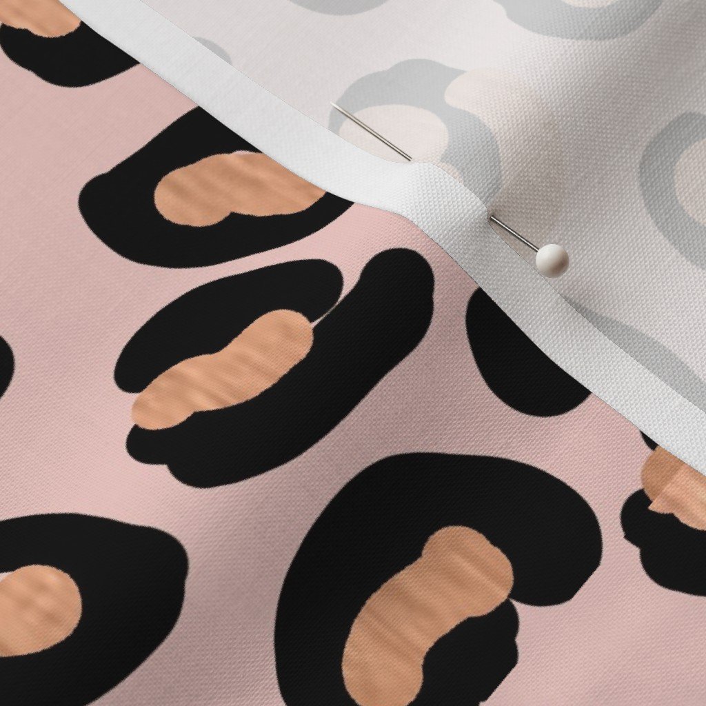 Leopard Rose Gold Shiny Spots on Pink Fabric rose gold fabric