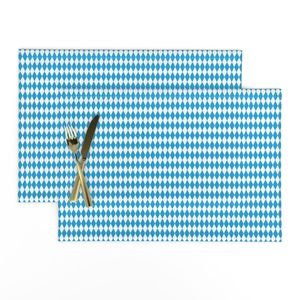 Oktoberfest Bavarian Blue and White Mini 1 inch Diagonal Diamond Pattern Home Styling Collection Home Styling Collection blue diamonds placemat design