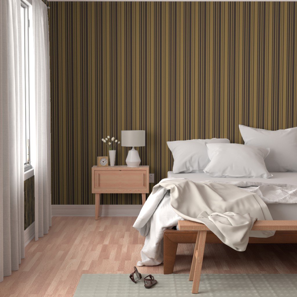 Louis Brown and Tan Dog Coordinate Vertical Stripes Print Wallpaper brown and tan wallpaper
