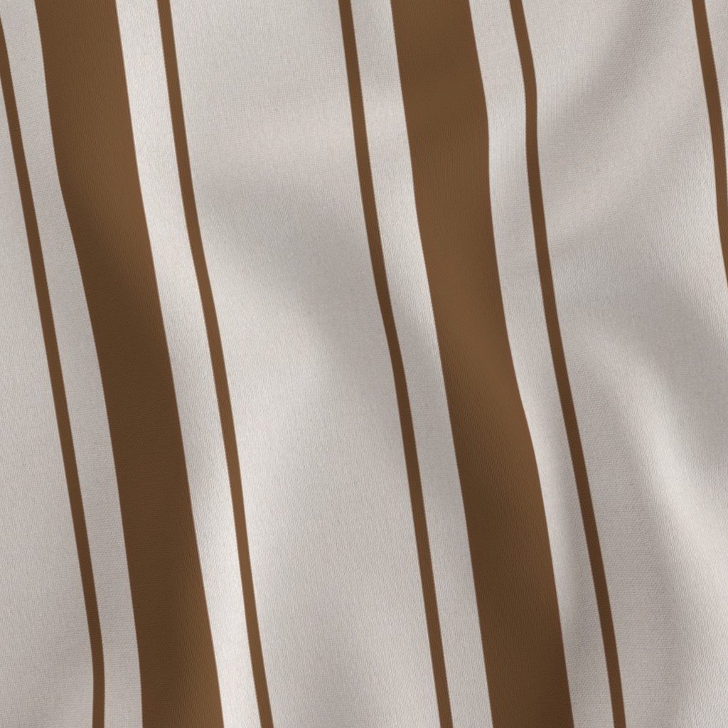 Coffee Brown Antique Vintage Mattress Ticking Stripe on Cream Fabric coffee brown fabric