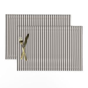 Micro Coal Black Antique Vintage Mattress Ticking Stripe on Cream Design Collection Home Styling Collection bohemian placemat design
