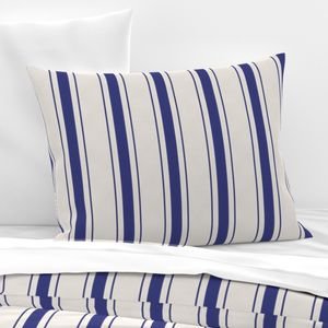 Medium Cornflower Blue Antique Vintage Mattress Ticking Stripe on Cream Home Decor Collection Home Styling Collection cornflower blue pillow sham design