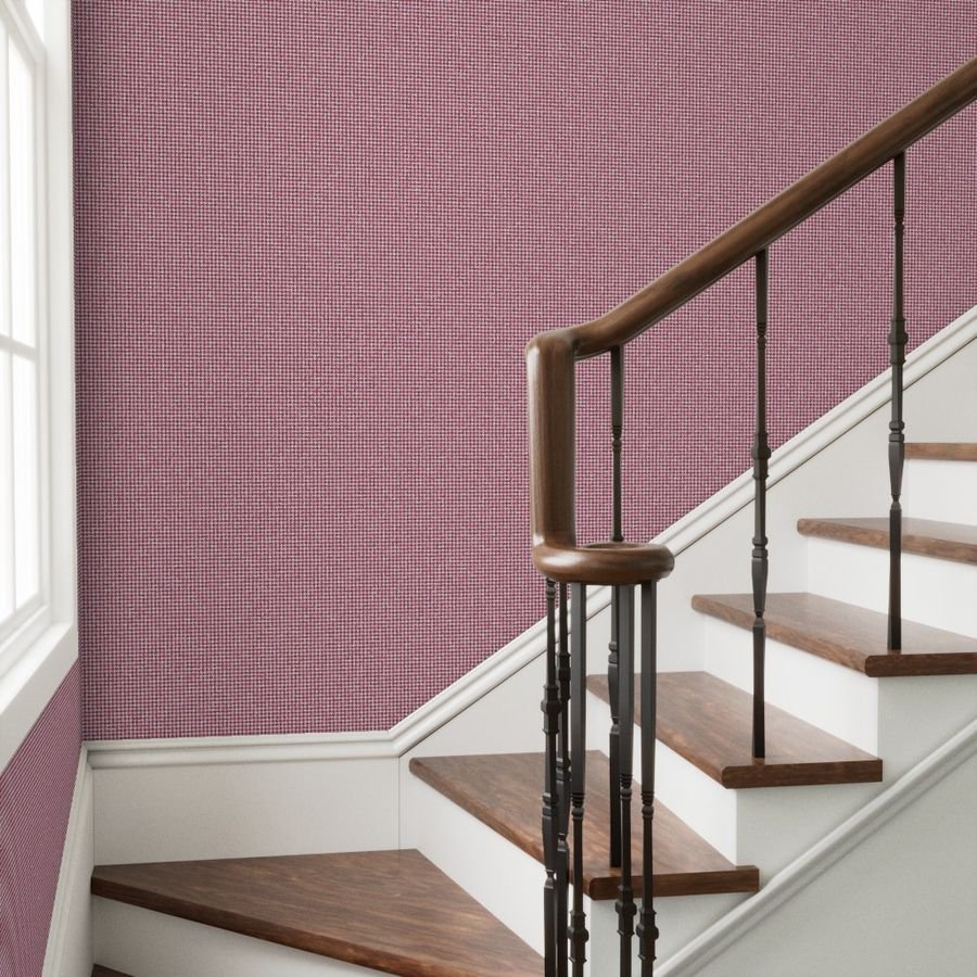 Small Burgundy Wine Red and White Hand Houndstooth Check Watercolor Wallpaper check wallpaper