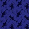 Hammerhead Sharks in Blue Silhouette Circling in Dark Blue Water