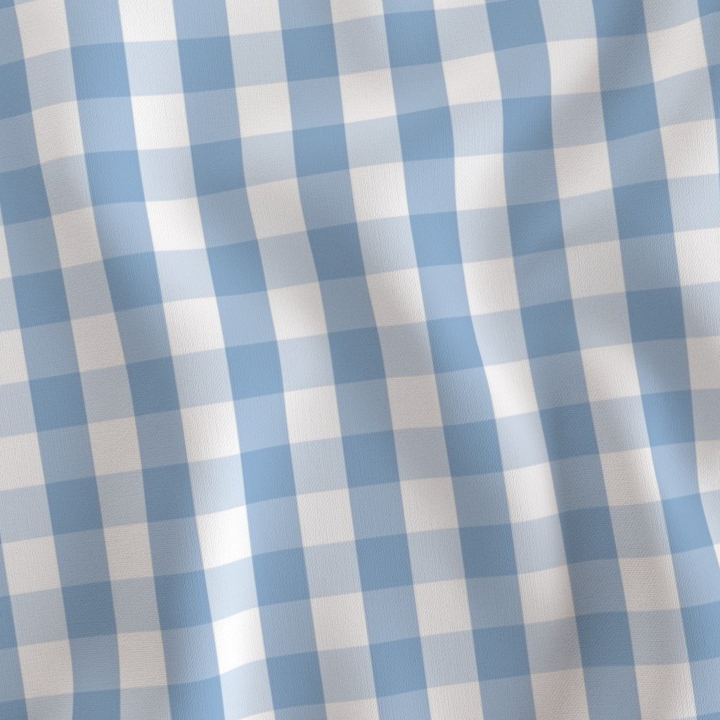 1 inch Airy Blue Gingham Check Fabric blue check fabric