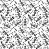 Small Black Dancing Halloween Skeletons Scattered On White