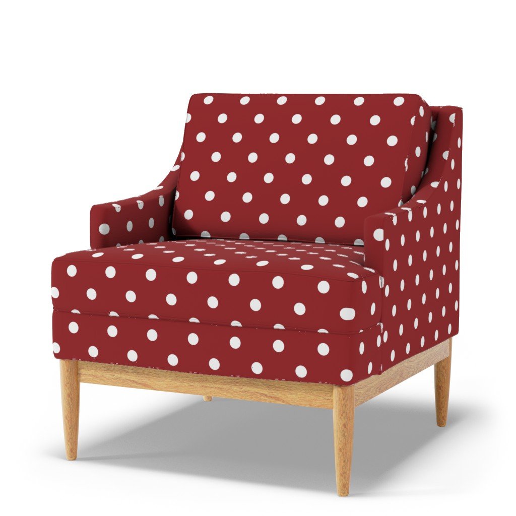 1 inch Classic White Polkadots on Lava Falls Red Fabric red dotted fabric