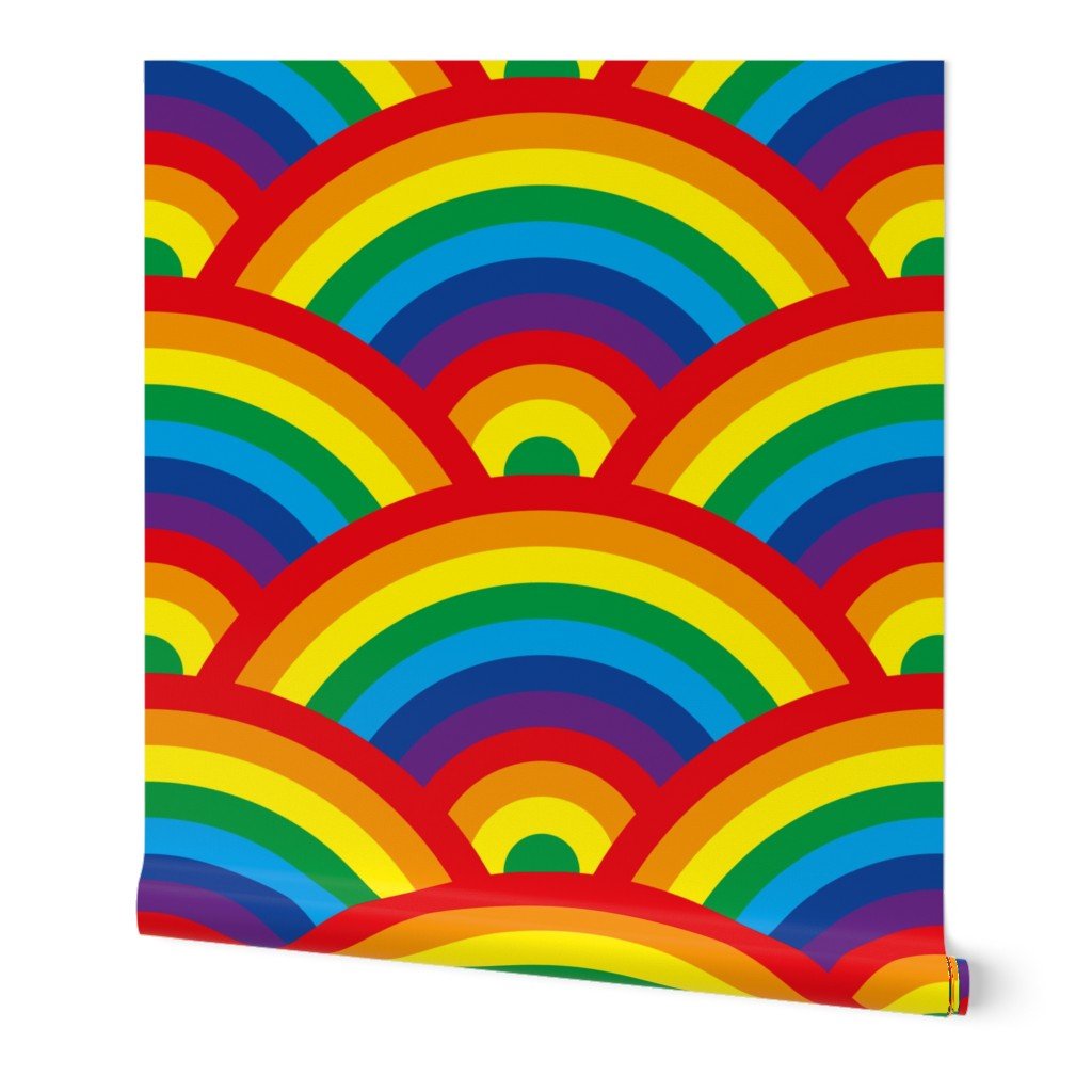 Kids Room Decor Bright Color Endless Rainbows Wallpaper baby shower wallpaper