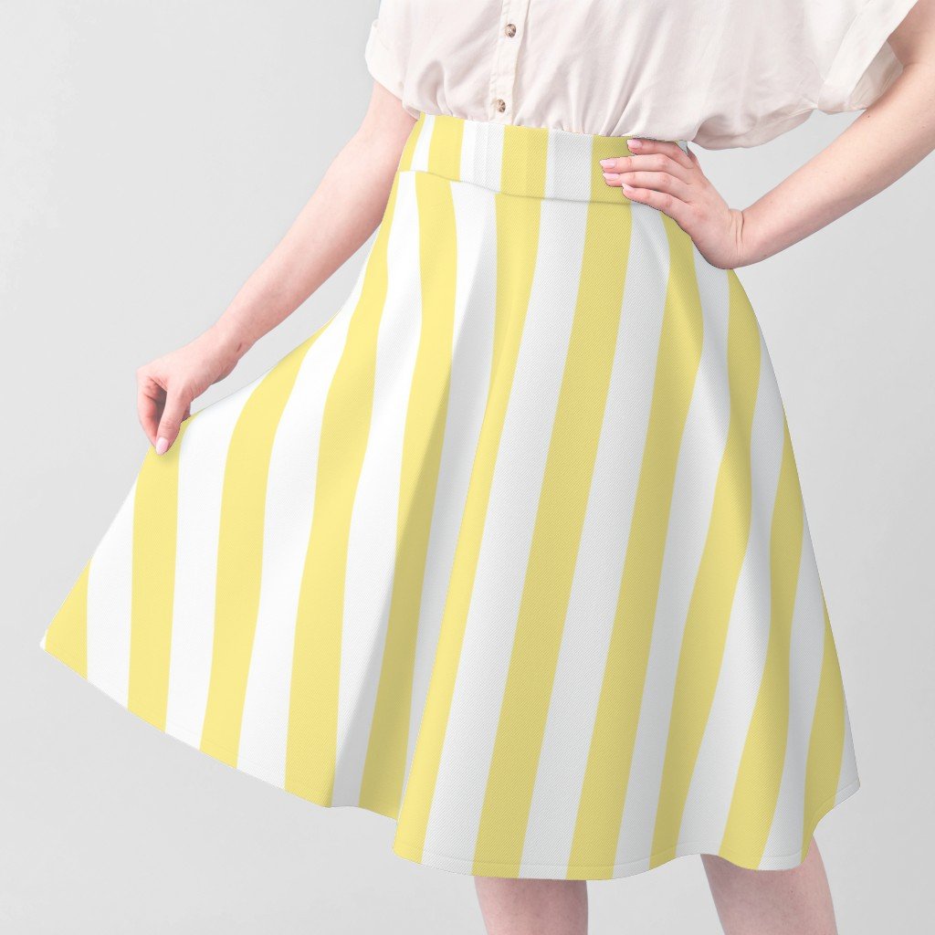 Buttermilk Yellow and White 2 Inch Vertical Cabana Stripes Fabric cabana stripe fabric