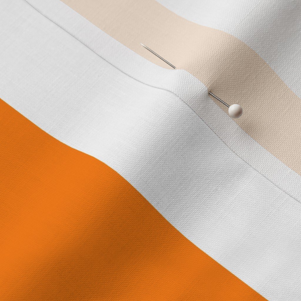 Florida Orange and White Vertical Stripes Fabric orange stripes fabric