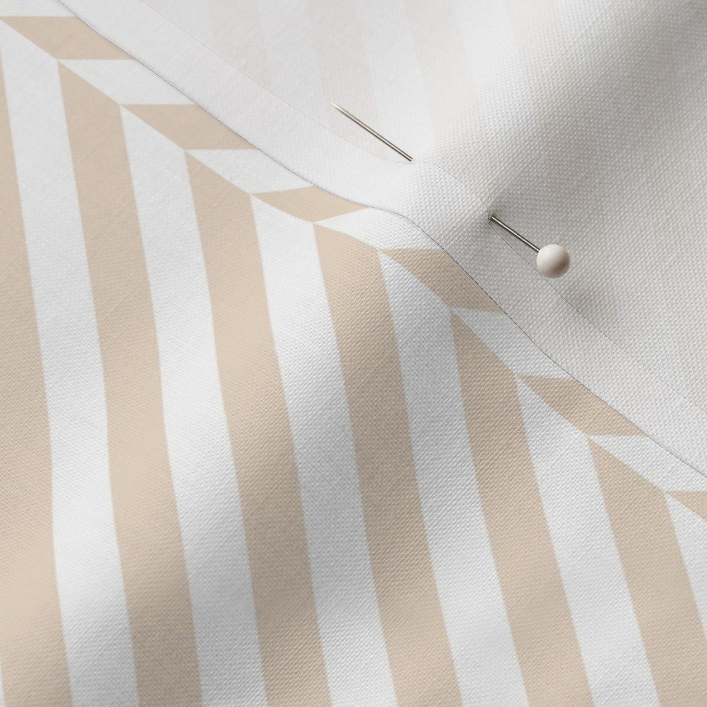 Natural and White Geometric Herringbone Pattern Fabric classic fabric