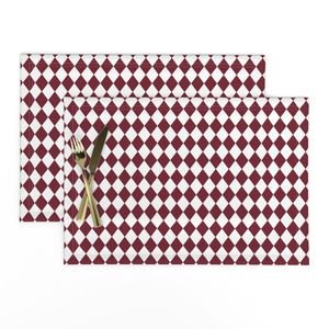 Small Wine and White Diamond Harlequin Check Pattern Design Collection Home Decor Collection wine and white placemat design