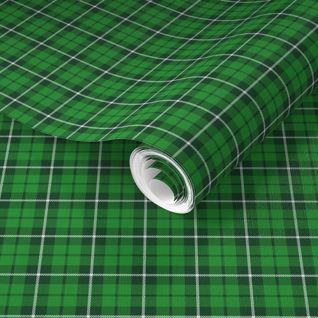Small Bright Green and White St Patricks Day Irish Tartan Check Wallpaper bright green wallpaper