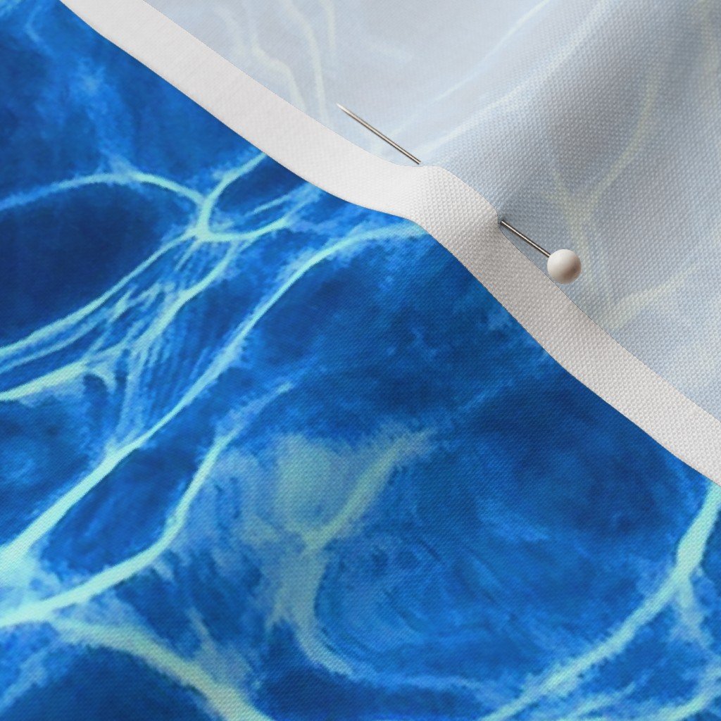 Blue Pool Water Ripple Reflections with Shimmering Summer Waves Fabric blue fabric