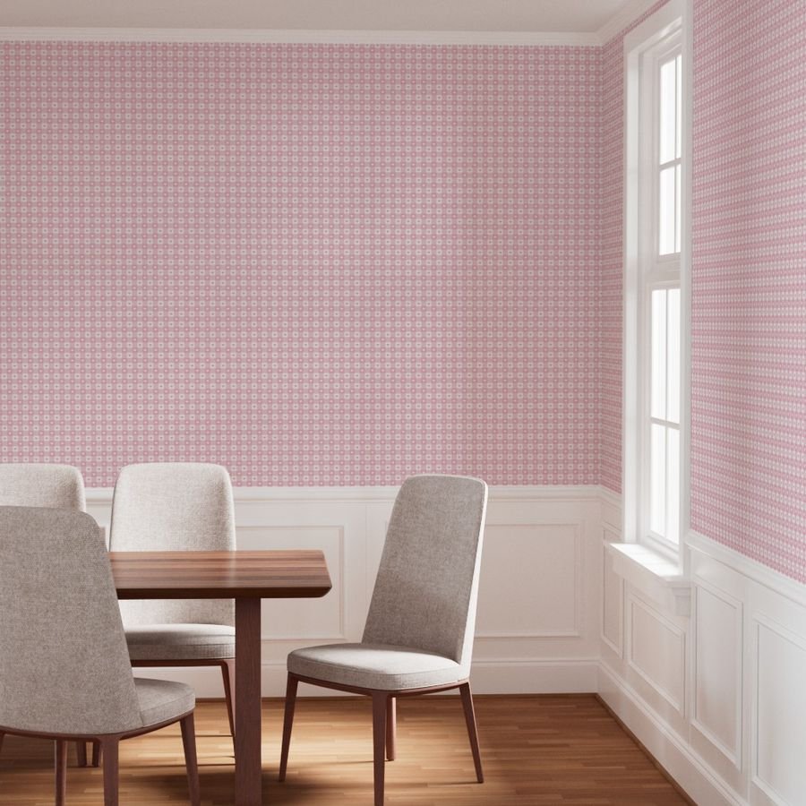 Cotton Candy and White Gingham Valentines Check with Center Heart Wallpaper cotton candy wallpaper