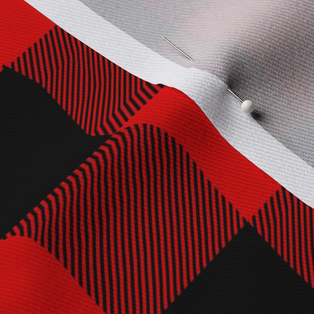 Red and Black Buffalo Check Gingham Plaid Fabric gingham tablecloth fabric