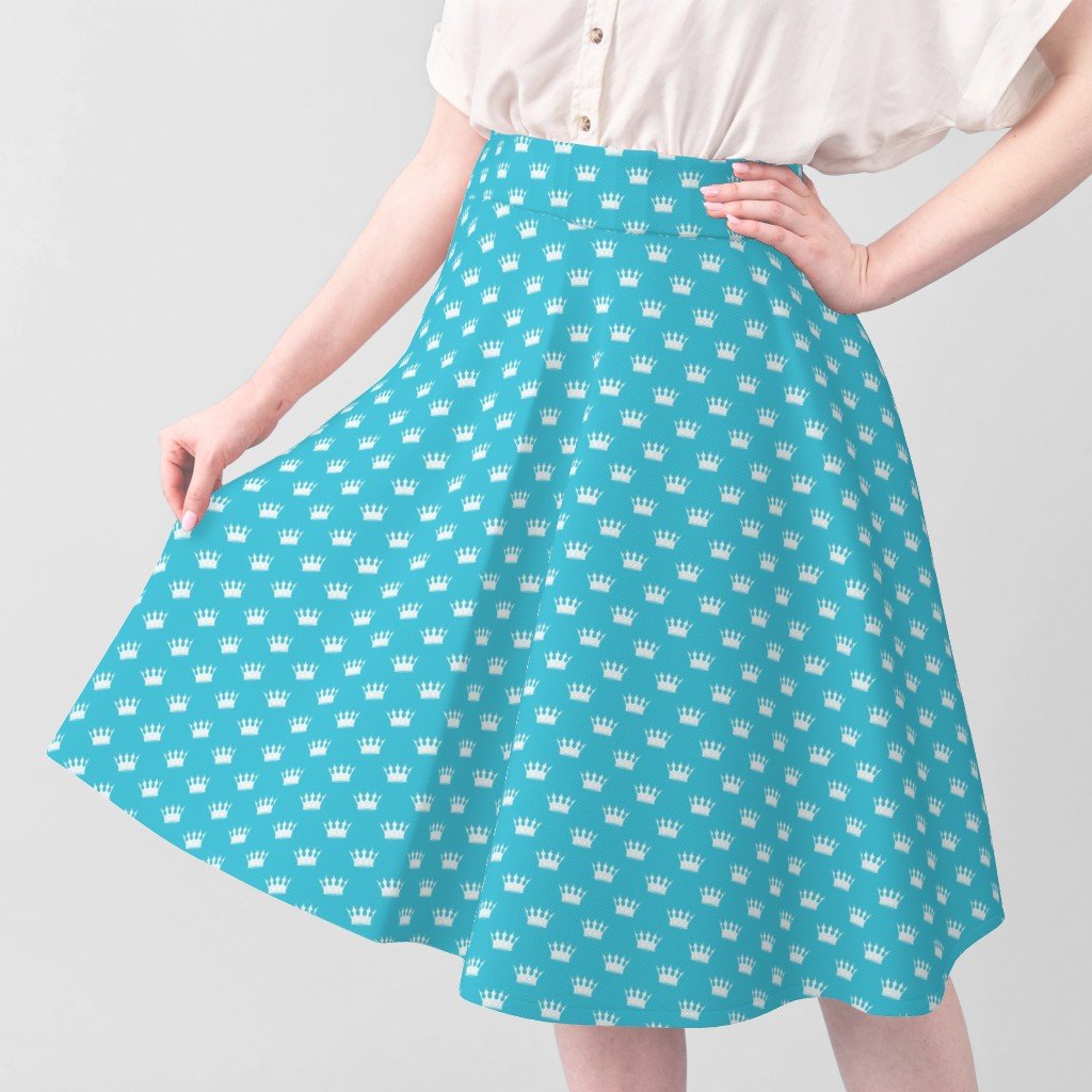 Mini Turquoise with Pale Grey Crowns Turquoise Fabric crowns fabric