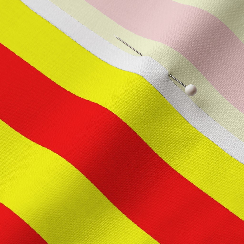 One Inch Vertical Red and Yellow School Colors Stripes Fabric vertical stripe fabric