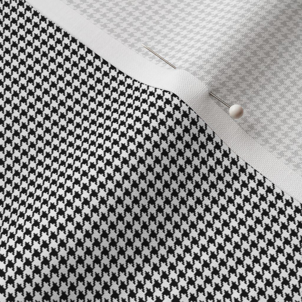 Micro Black and White Houndstooth One Sixth Doll Sized Check Fabric white black check fabric
